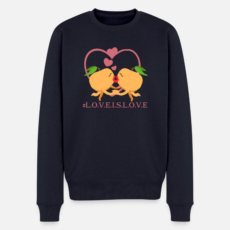 Lesbische Aprikosen - Männer Premium Bio Pullover - Navy