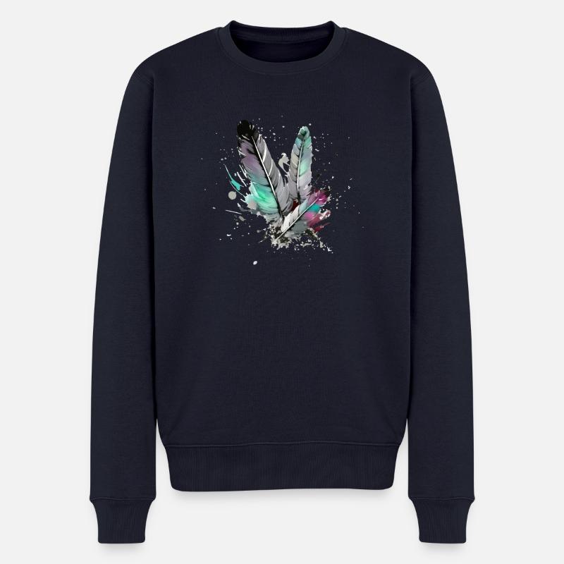 Feder - Männer Premium Bio Pullover - Navy