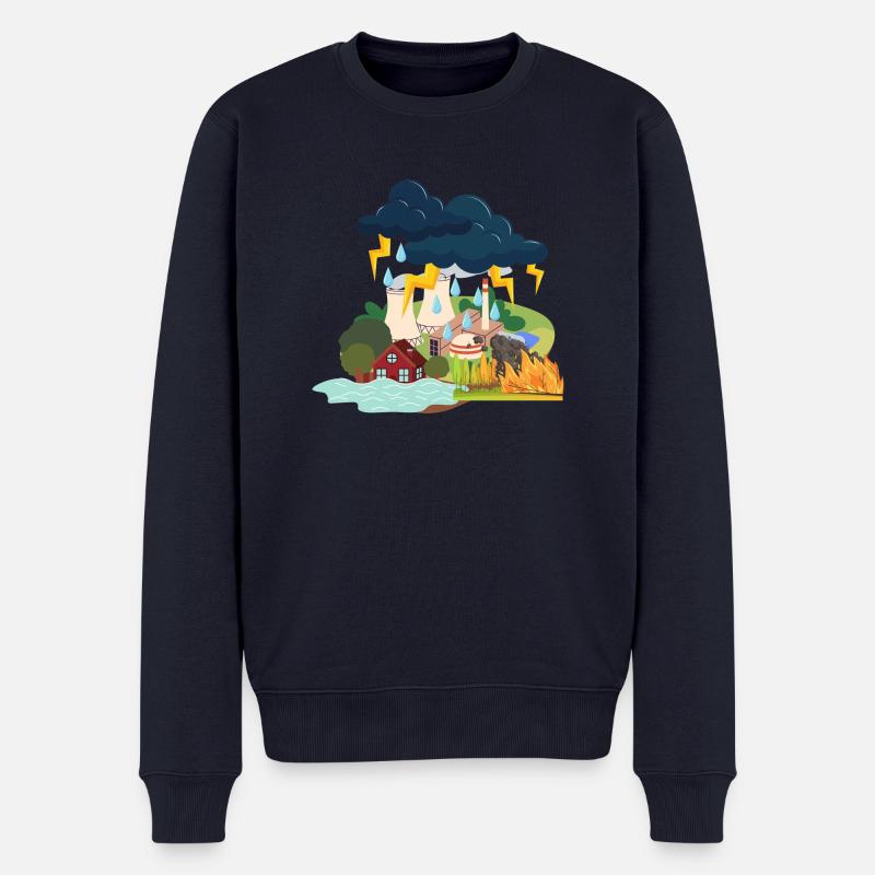 Katastrophen ohne Schriftzug - Männer Premium Bio Pullover - Navy