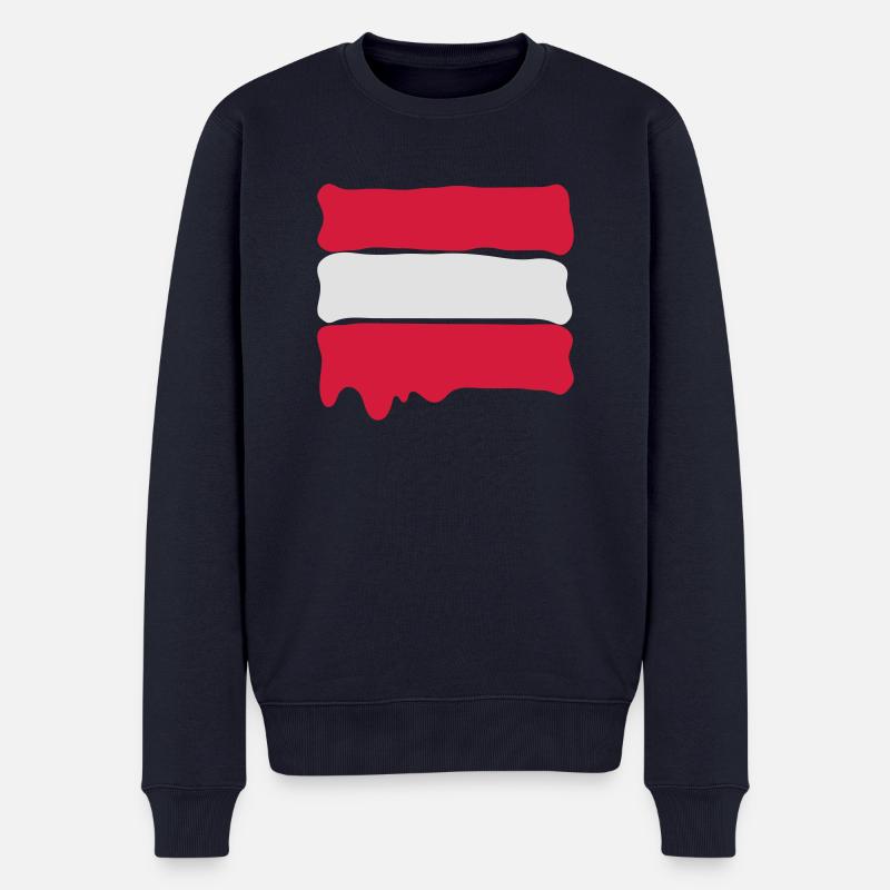 Runny paint flag Austria - Männer Premium Bio Pullover - Navy