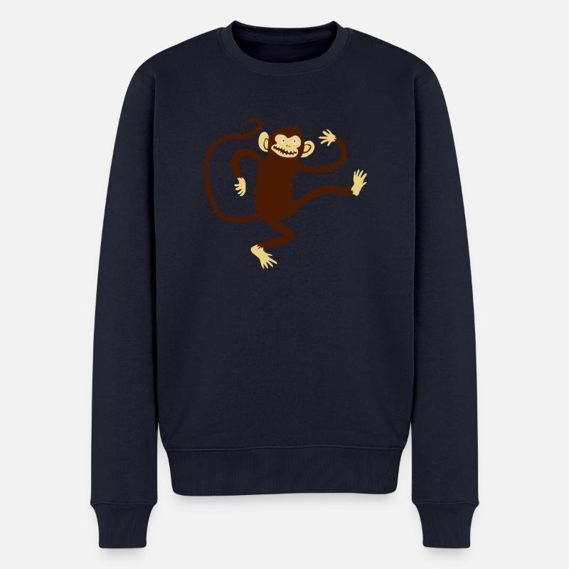 Affe - Männer Premium Bio Pullover - Navy