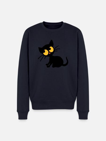 Kitten Georgie - Men's Premium Organic Jumper - navy