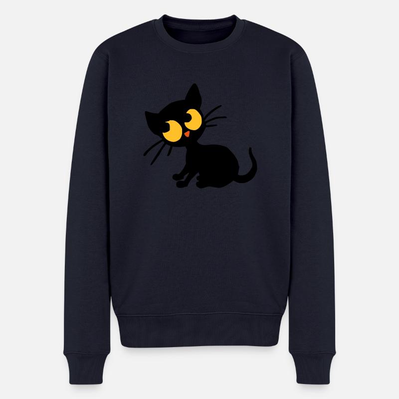 Kätzchen Georgie - Männer Premium Bio Pullover - Navy