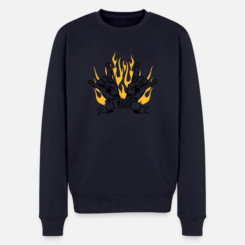 I ROCK - Männer Premium Bio Pullover - Navy