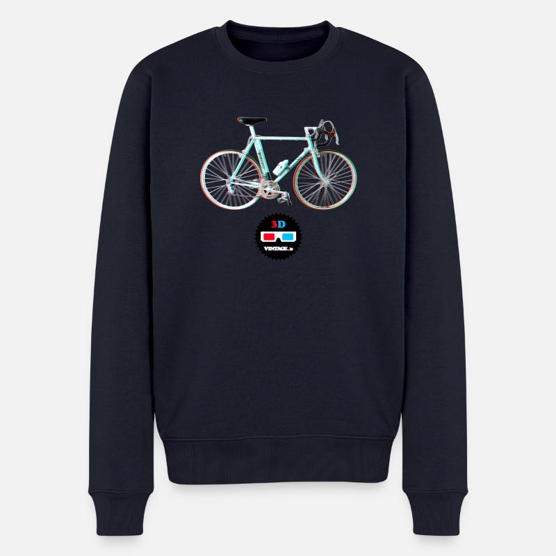 Vintage - Bianchi 3D - Männer Premium Bio Pullover - Navy