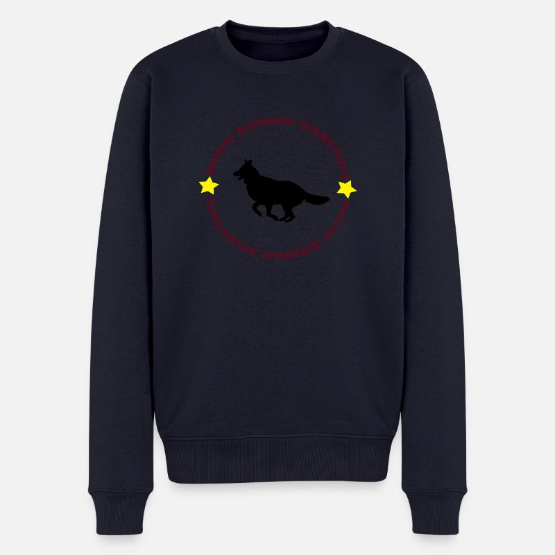 Weisser Schweizer Schäferhund - Männer Premium Bio Pullover - Navy