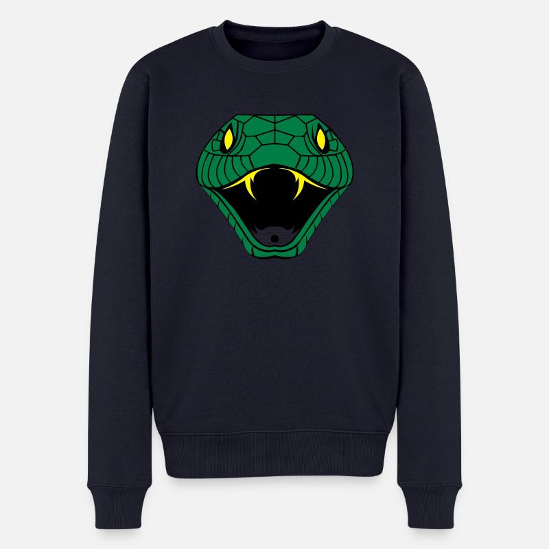 snake_002 - Männer Premium Bio Pullover - Navy