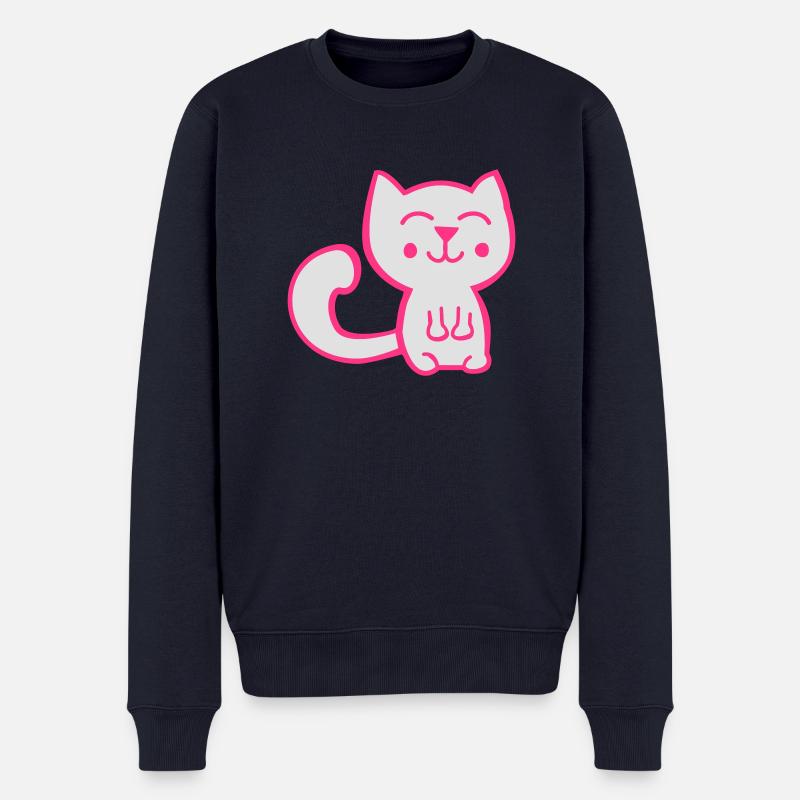 little kitty - Männer Premium Bio Pullover - Navy