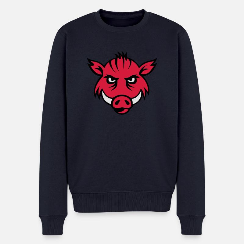 Wildschwein Gesicht 3c - Männer Premium Bio Pullover - Navy