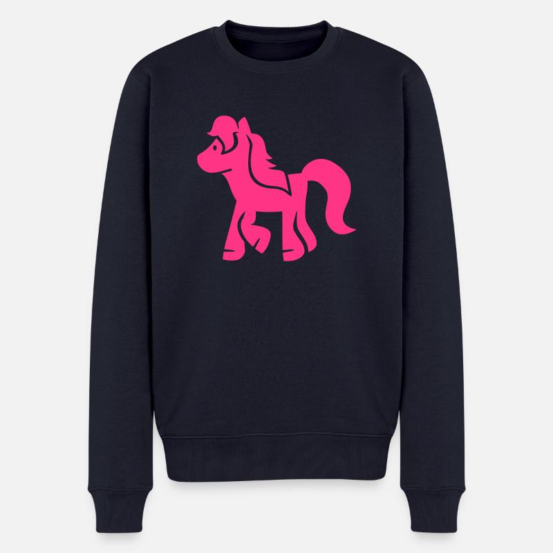 Pony - Männer Premium Bio Pullover - Navy
