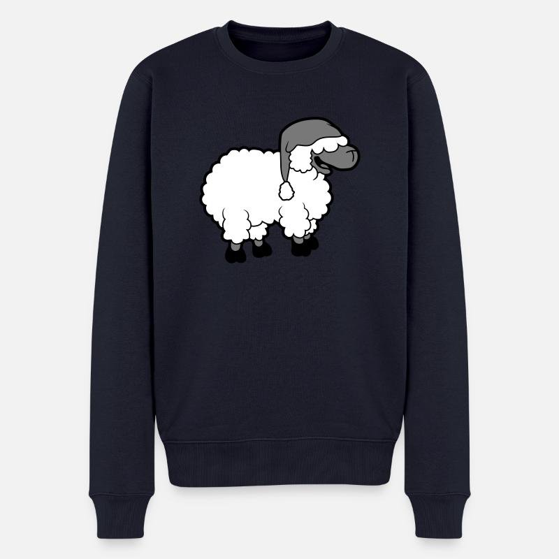 Lustiges Schlaf Schaf - Männer Premium Bio Pullover - Navy
