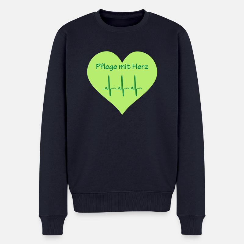 Pflege - Männer Premium Bio Pullover - Navy