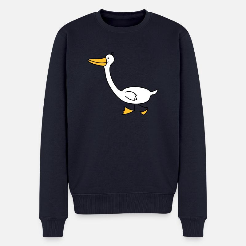 lustige Gans - Männer Premium Bio Pullover - Navy