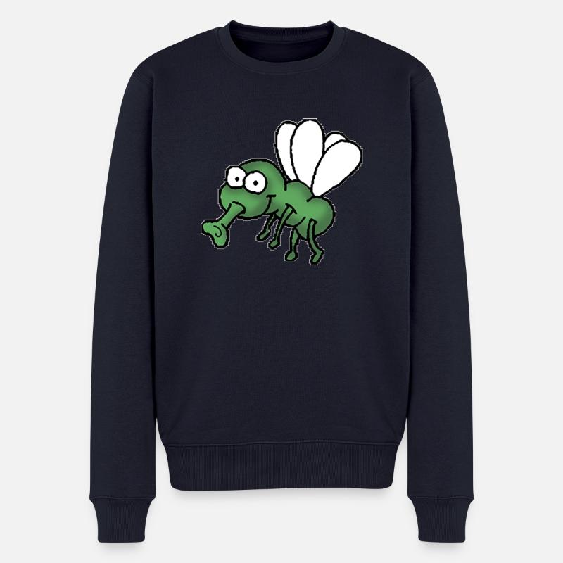 Fliege - Männer Premium Bio Pullover - Navy