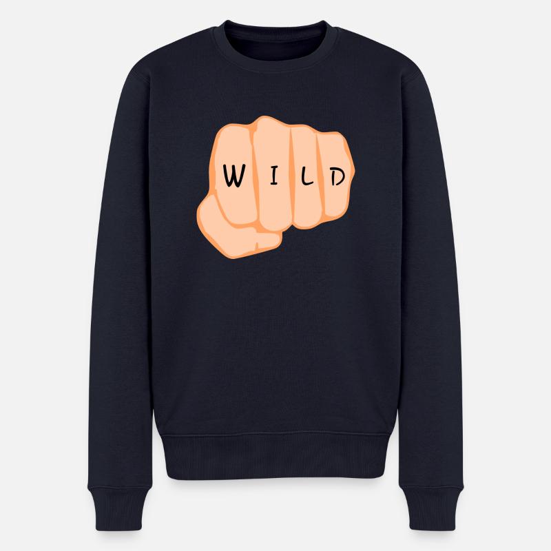 W.I.L.D - Männer Premium Bio Pullover - Navy