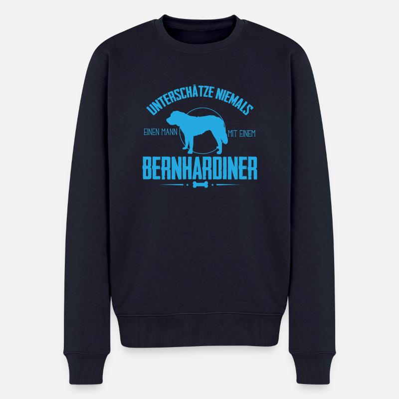 UNM Bernhardiner Shirt - Männer Premium Bio Pullover - Navy