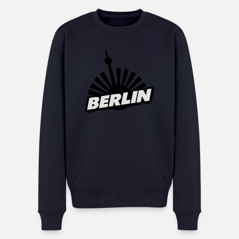 berlin - Männer Premium Bio Pullover - Navy