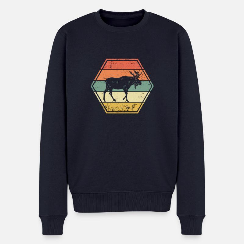 Elch Skandinavien - Männer Premium Bio Pullover - Navy