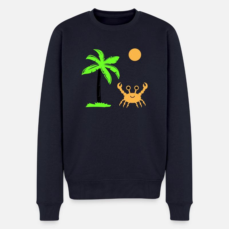 krabbe sonne palme - Männer Premium Bio Pullover - Navy