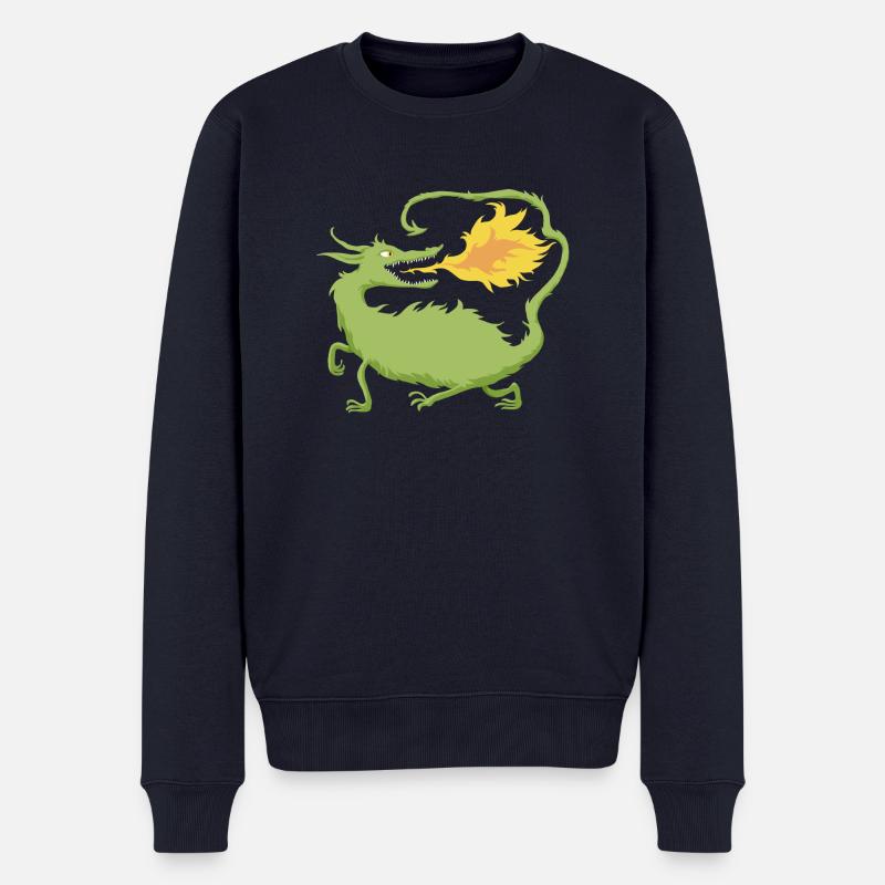 Feuerdrache - Männer Premium Bio Pullover - Navy