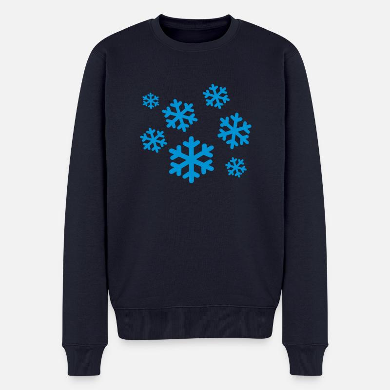 Schnee - Männer Premium Bio Pullover - Navy