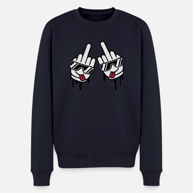 Cool Fuck Off Hands - Pull Premium bio Homme - bleu marine