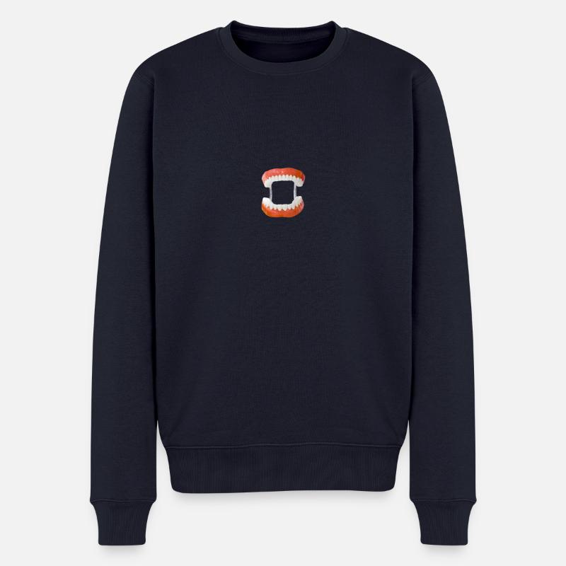 Gesichtsschutzmaske Coronavirus Dentier - Männer Premium Bio Pullover - Navy
