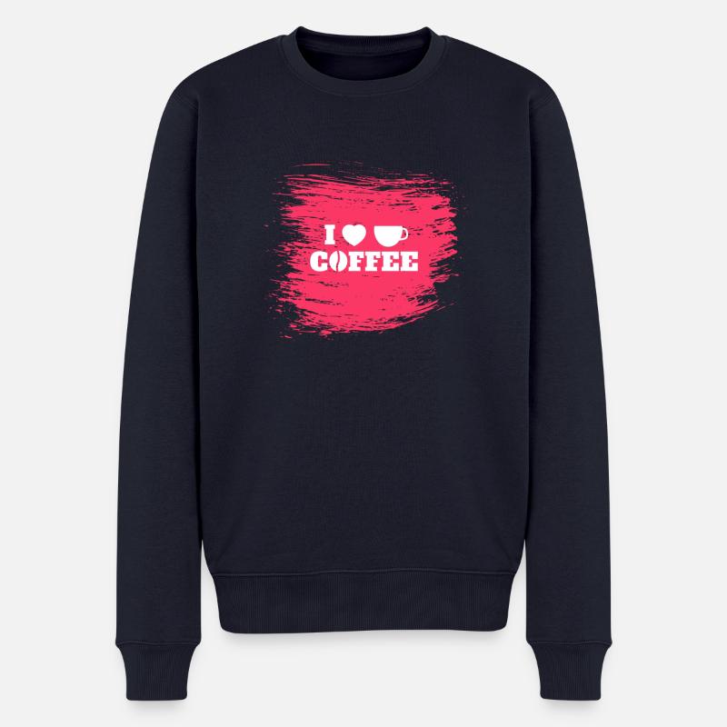 Kaffee-Liebe - Männer Premium Bio Pullover - Navy