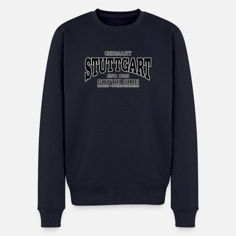 Stuttgart (black) - Männer Premium Bio Pullover - Navy