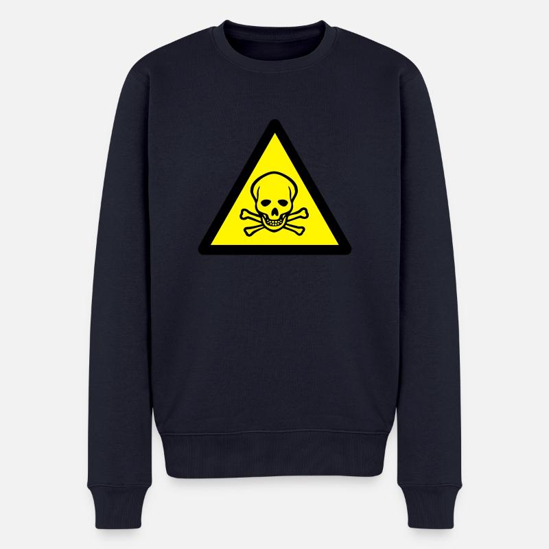 sign_2c_warning_skull - Männer Premium Bio Pullover - Navy