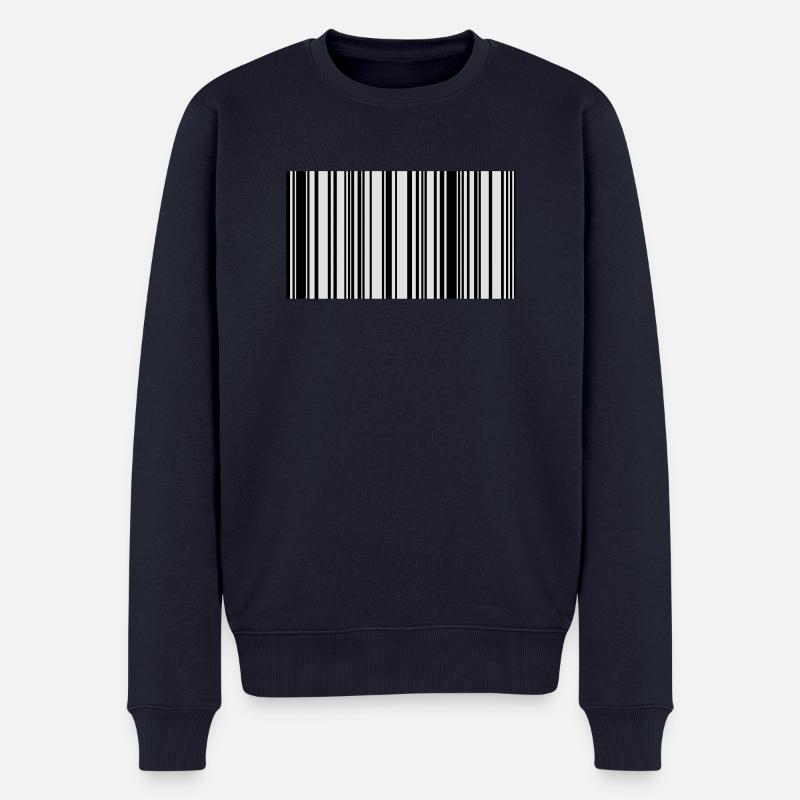 code barre - Pull Premium bio Homme - bleu marine