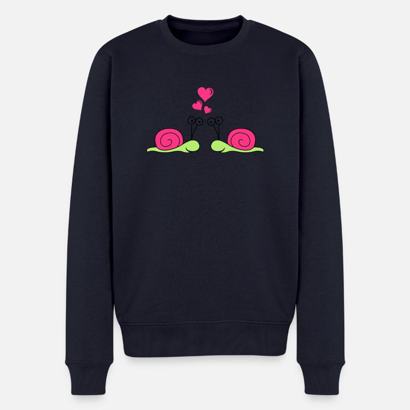 schnecken_in_love - Männer Premium Bio Pullover - Navy