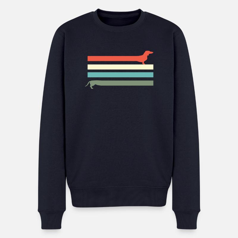 Teckel Teckel Cadeaux Rétro - Pull Premium bio Homme - bleu marine