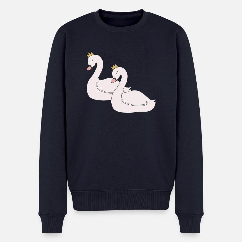 schwan 2fach - Männer Premium Bio Pullover - Navy