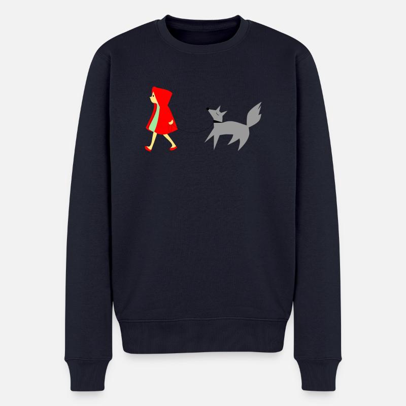 Rotkäppchen und der Wolf - Männer Premium Bio Pullover - Navy