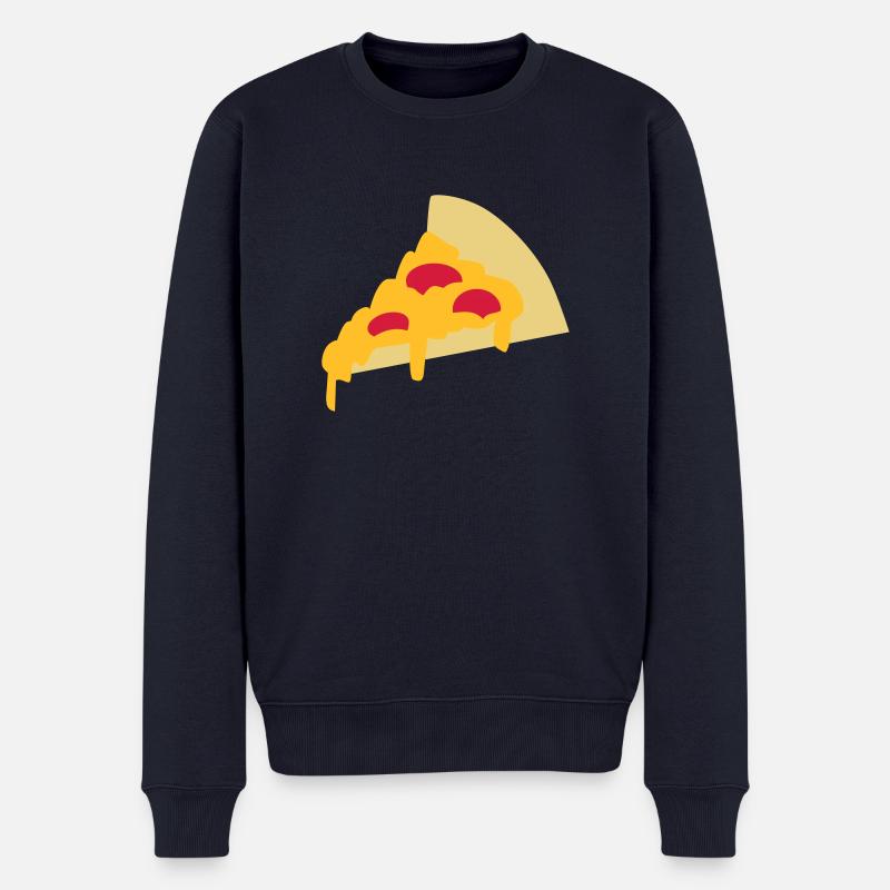 Pizza - Männer Premium Bio Pullover - Navy