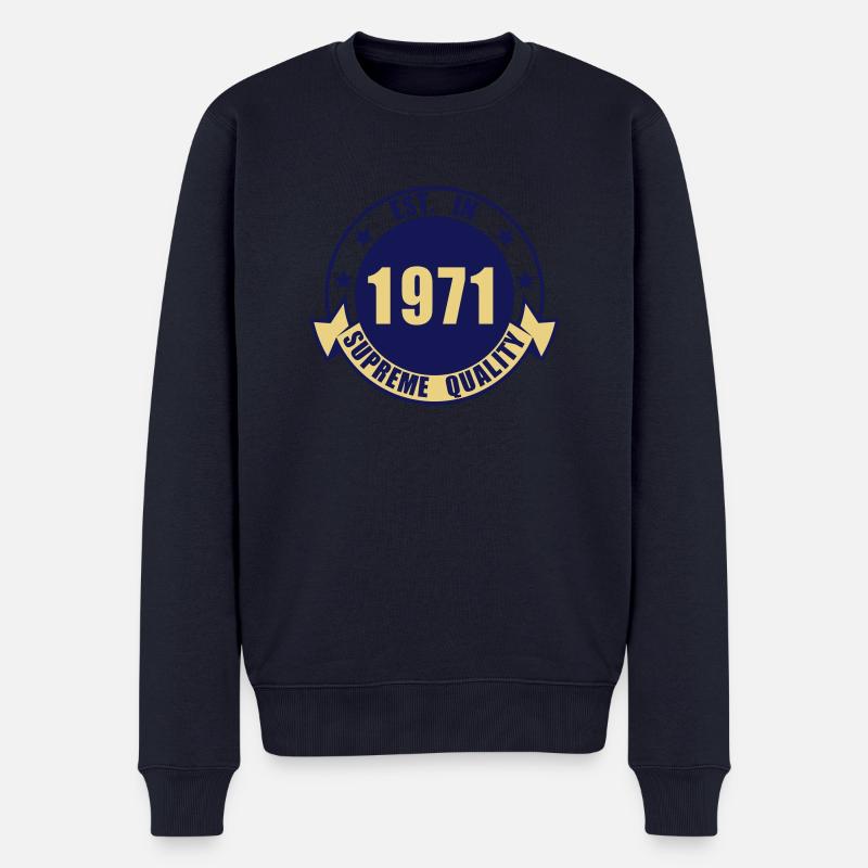 1971 Supreme - Männer Premium Bio Pullover - Navy