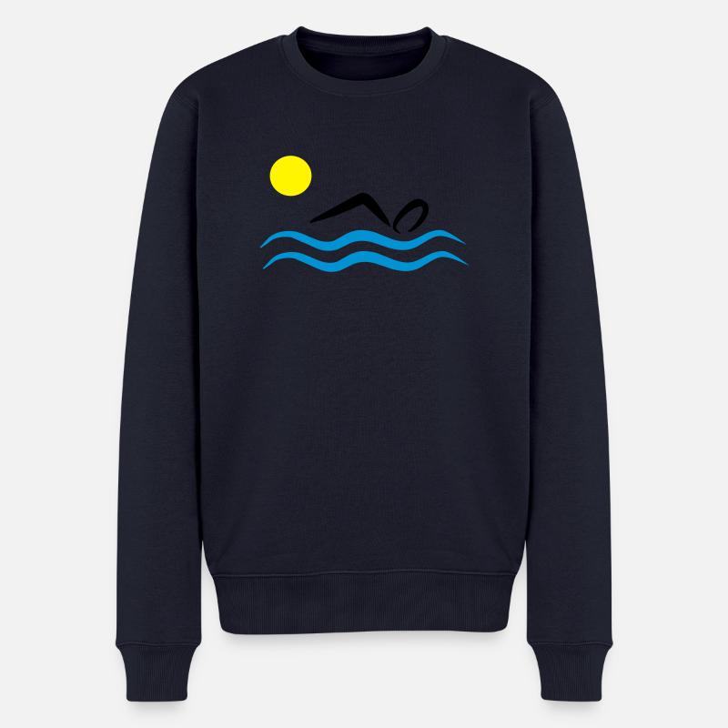 2541614 15252539 natation - Pull Premium bio Homme - bleu marine