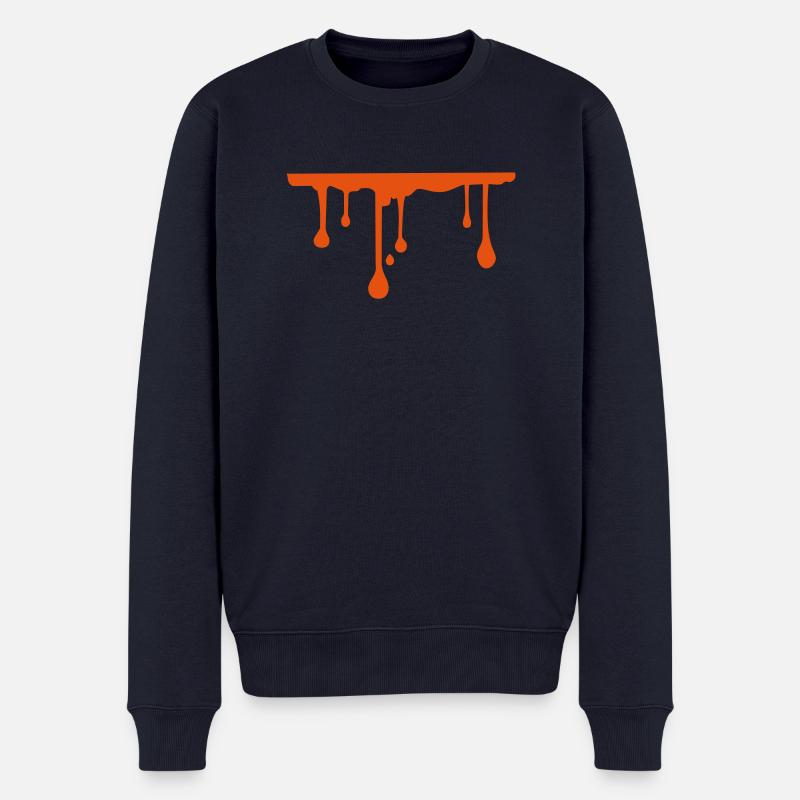 Farbe Tropfen - Männer Premium Bio Pullover - Navy