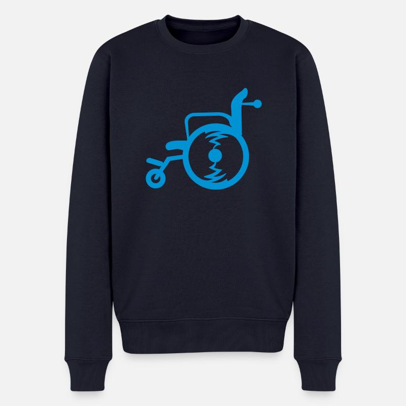 Fauteuil roulant / fauteuil roulant (1c) - Pull Premium bio Homme - bleu marine