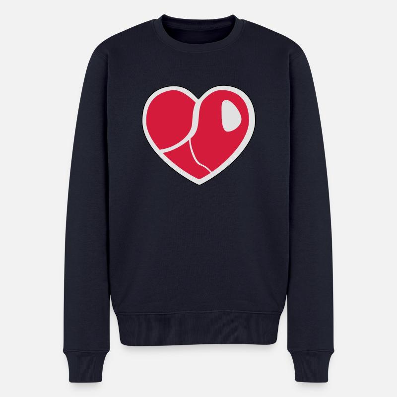 Steak Heart - Männer Premium Bio Pullover - Navy