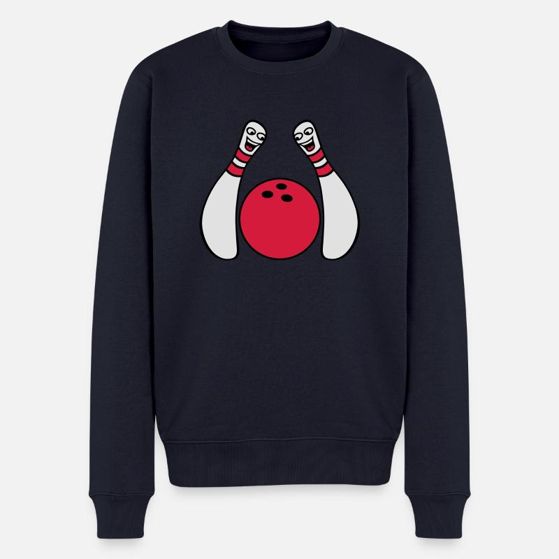 2 Cheeky Comic Bowling Pins - Pull Premium bio Homme - bleu marine