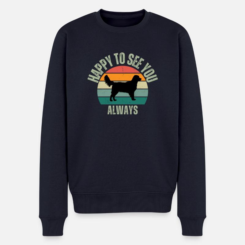HEUREUX DE VOUS VOIR TOUJOURS - Pull Premium bio Homme - bleu marine