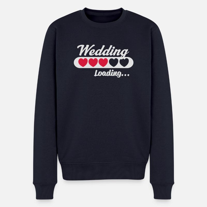Wedding Loading_v2_heartb - Männer Premium Bio Pullover - Navy