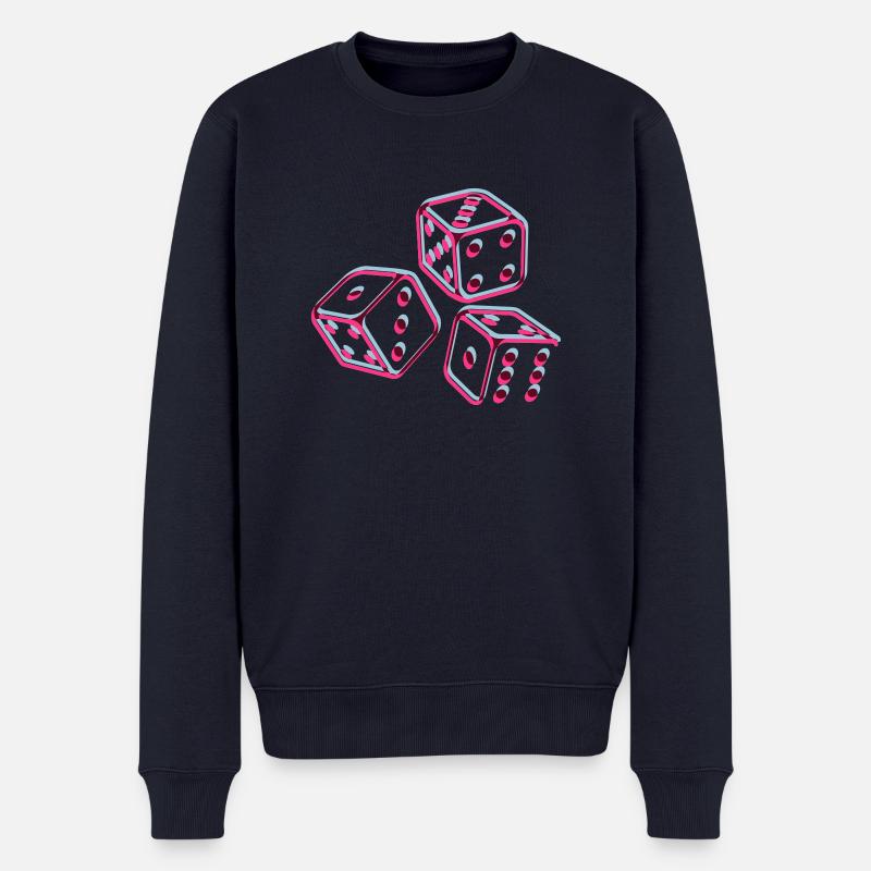 3d - Männer Premium Bio Pullover - Navy