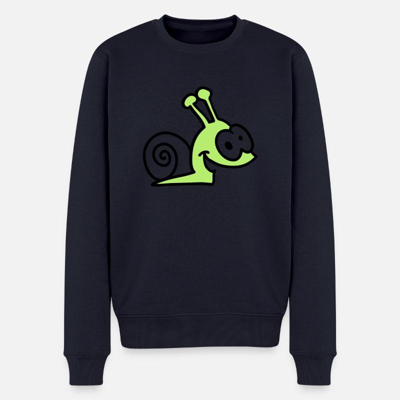lustige Schnecke - Männer Premium Bio Pullover - Navy