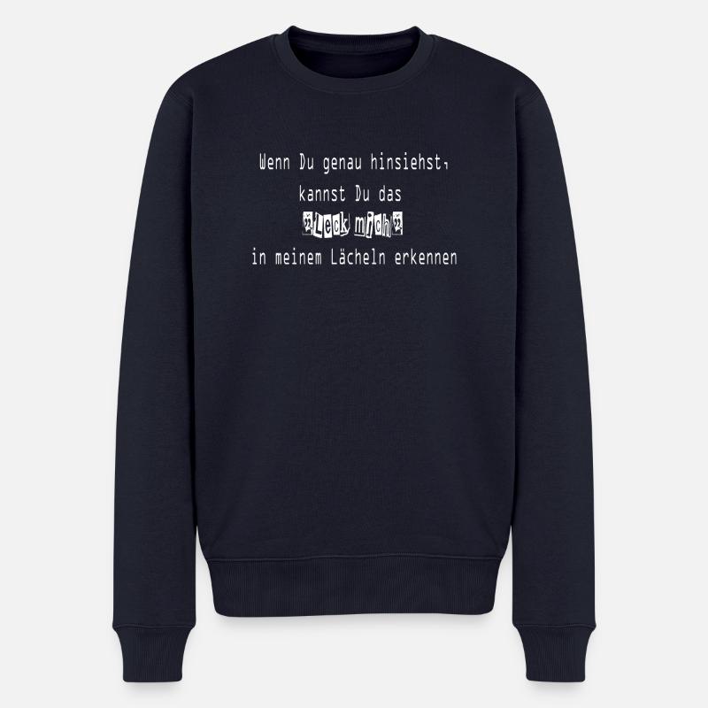 Leck mich weiß - Männer Premium Bio Pullover - Navy