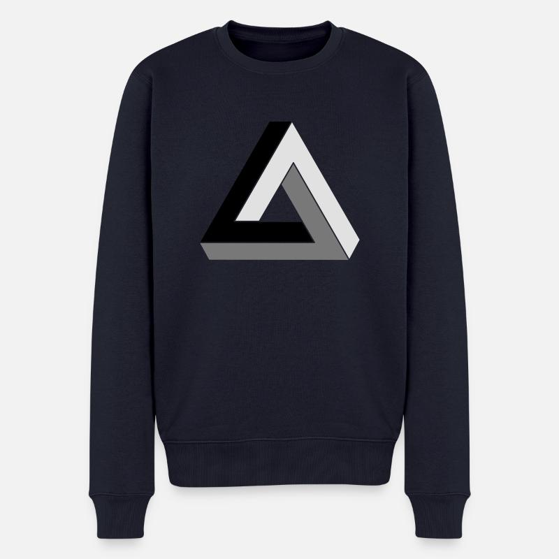Le triangle impossible - Pull Premium bio Homme - bleu marine