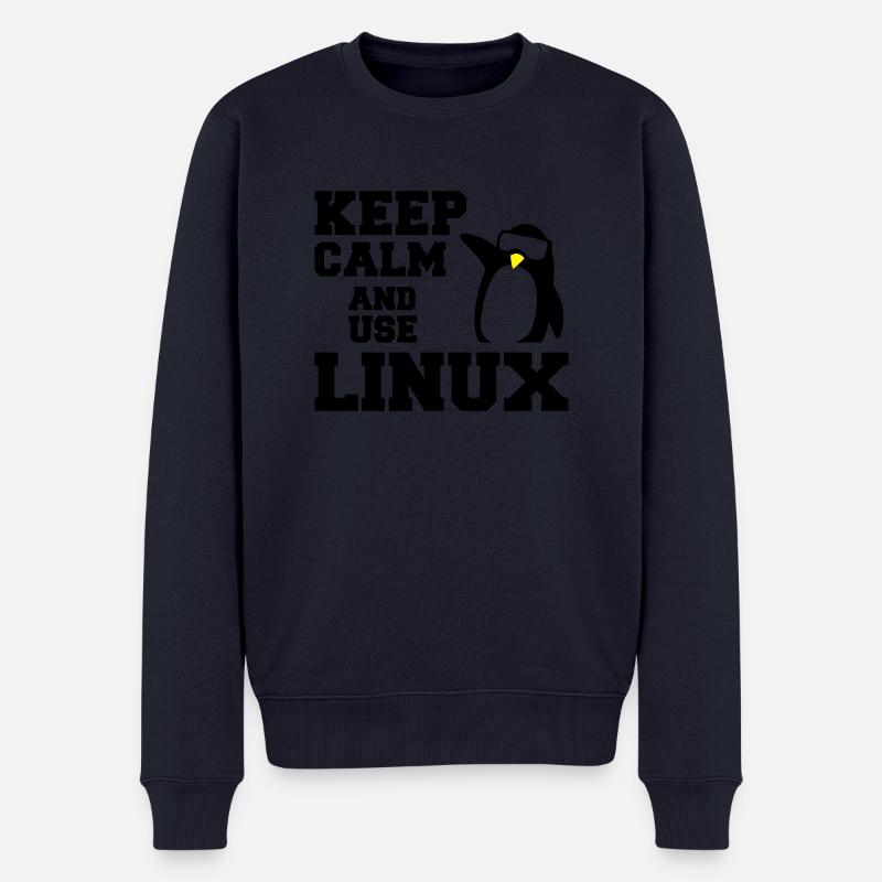 garder utilisation calme linux - Pull Premium bio Homme - bleu marine
