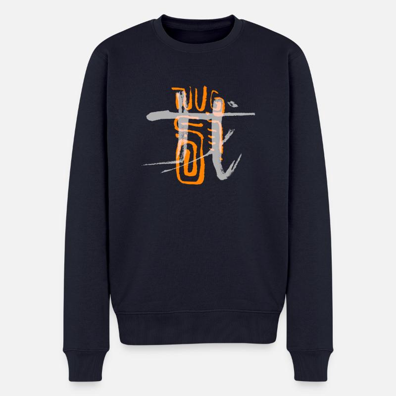 Drache - Tierkreiszeichen - Abstrakt - Männer Premium Bio Pullover - Navy